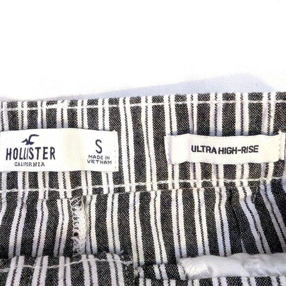 Hollister | Ultra High Rise Striped Cotton Gray & White Pants | Size Small - Picture 7 of 14